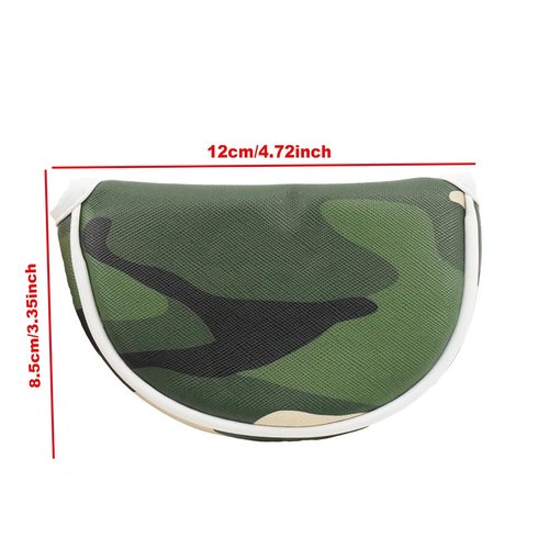 Camouflage Green Golf Small Mallet Putter Head Cover Mid Mallet Cover Half Mallet Magnetic Headcover