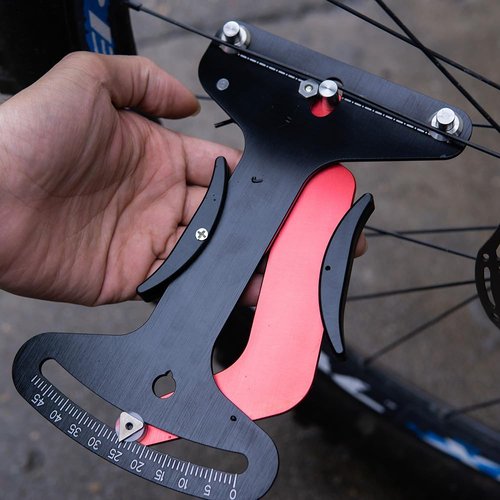 Zodazoqa Bicycle Spoke Tension Meters Measuring Tool Gauge Aluminum Alloy CNC Precise, Tension Adjustment Tool to fit All Spokes, Bicycle Wheel Spoke Manufacturing or Correction Accessories (Red)