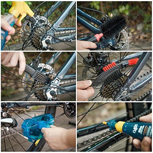 Bike Cleaning Kit with Chain Scrubber, Brush & Degreaser - Bicycle Maintenance Tools