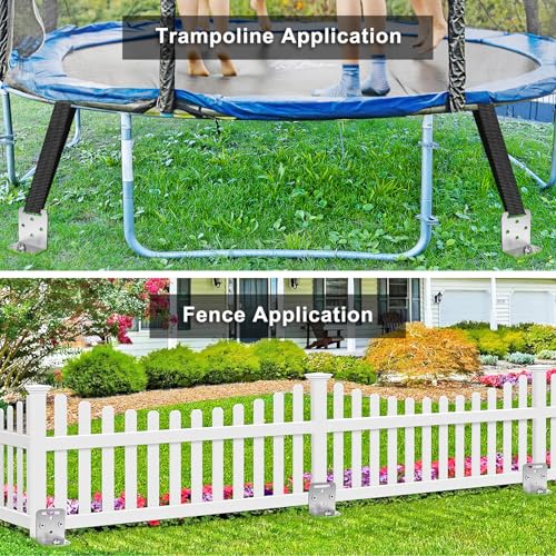 Ground Anchors 4-Pack 18 Inch Screws with L Bracket for Trampolines, Sheds, Tents