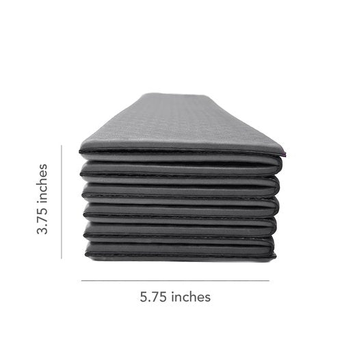 Numu Foldable Yoga Mat with Yoga Carrying Strap - Nonslip, Lightweight, and Portable 1/4” Inch Thick Workout Exercise Mat - Perfect for Easy Storage and Travel (Dark Gray)