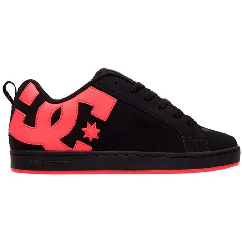 DC womens Court Graffik Low Top Casual Skate Shoe, Black/Hot Pink, 10.5 US
