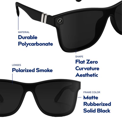 Blenders Eyewear Millenia X2 – Polarized Sunglasses – Flat, Mirrored Lens, Tough Frames – 100% UV Protection – For Men & Women – Nocturnal Q