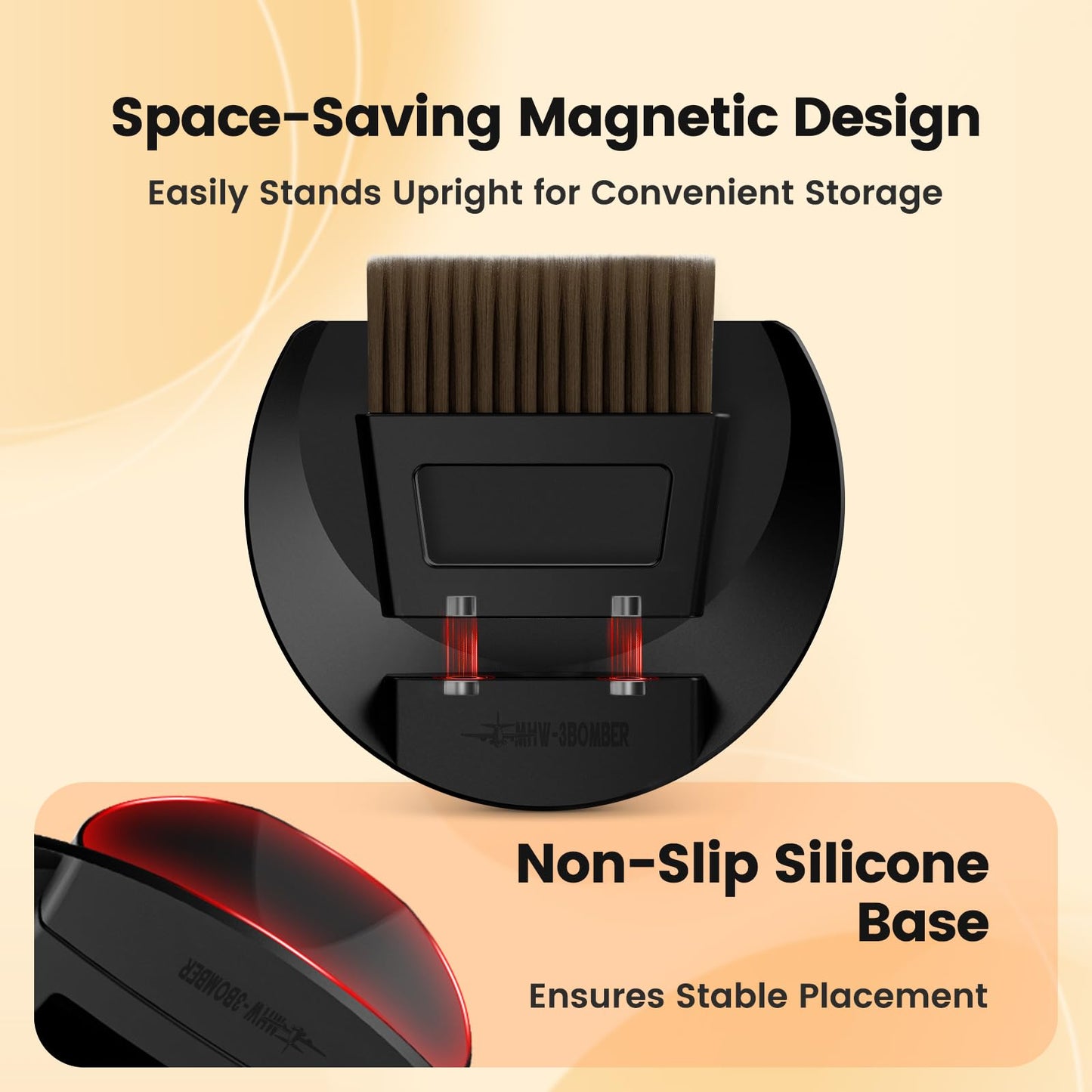 MHW-3BOMBER Small Coffee Brush, Hand Broom and Dustpan Set, Magnetic Small Brush and Dustpan Set Soft Bristles, Dust Pan Brush for Home Kitchen Coffee Counter Office, B5188B