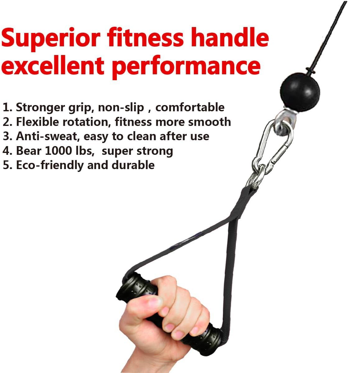 Skiennix Heavy Duty Gym Workout Handles - Comfortable Grip for Cable Machines & Resistance Bands