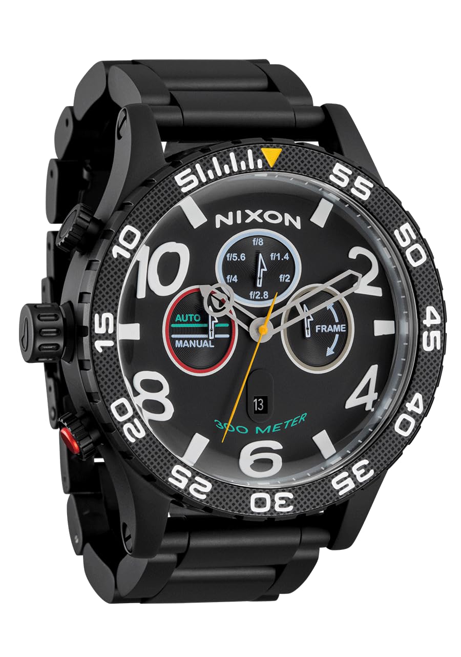 NIXON 51-30 Chrono A1389-300m Water Resistant Men's Analog Fashion Watch (51mm Watch Face, 25mm Stainless Steel Band)