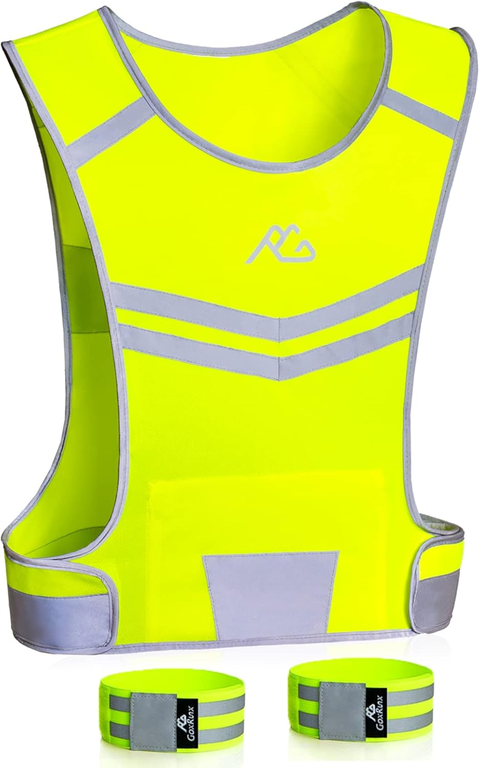Skiennix Reflective Running Vest - High Visibility Safety Gear for Night Cycling & Motorcycle | Adjustable Fit