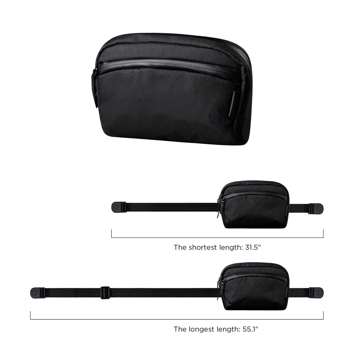 ALPAKA Flight Sling Bag 1L Small Crossbody Sling Bag Black X-Pac VX42