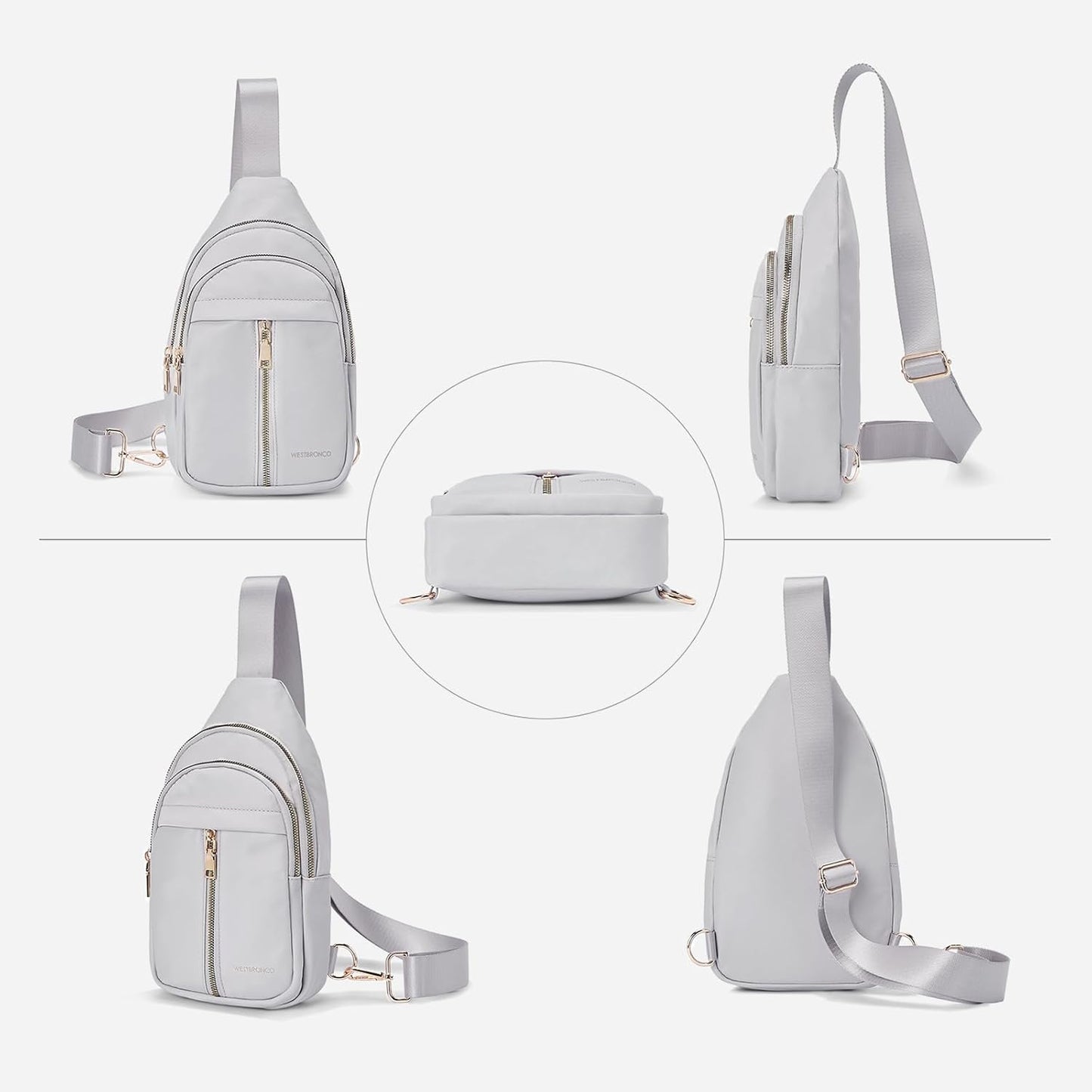 WESTBRONCO Small Sling Bag - Lightweight Nylon Crossbody Backpack for Travel & Daily Use