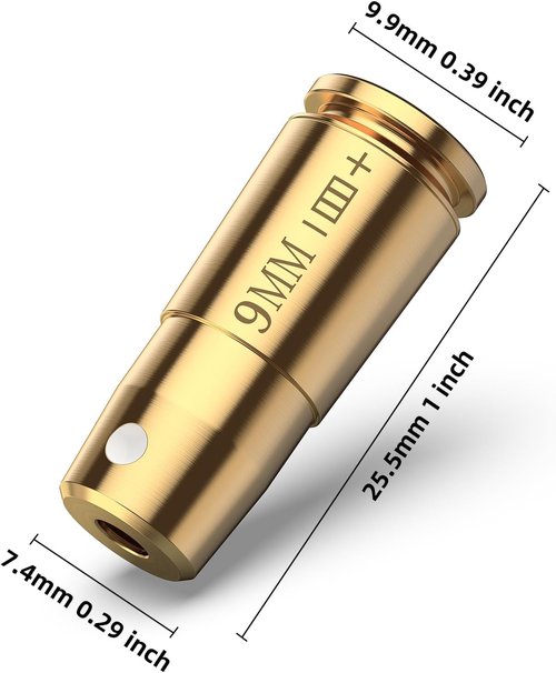 EZshoot Bore Sight Laser - 9mm, .223, 5.56mm, .243, .308 & 12-Gauge Red Laser with Case & Batteries