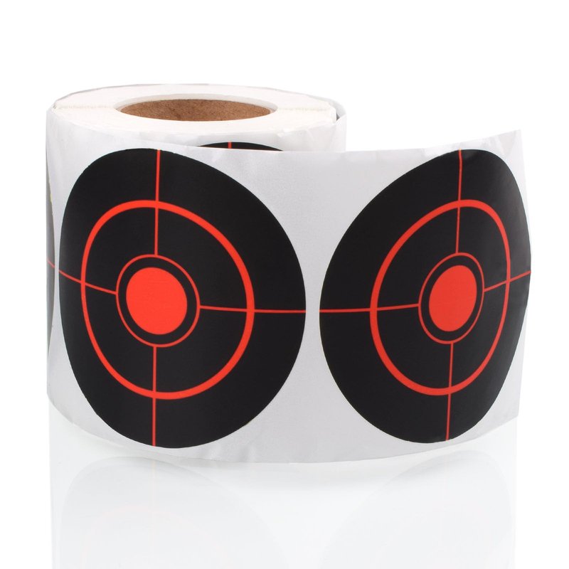 SKLK-SEL 3" Reactive Paper Targets 250 Pcs Splatter Targets Stickers Targe with Fluorescent Yellow for Shooting Range for BB Gun, Pellet Gun, Airsoft, Rifle Shooting Practice (Round-Red)