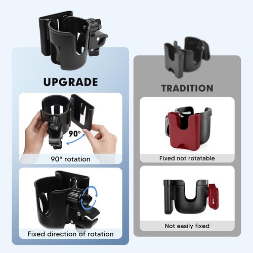 Golf Cart Phone Holder Cup - Removable 2-in-1 Cup Holder for Walker Golf Cart Accessories Cell Phone Holder Compatible for EZGO/Club Car/Yamaha [Black]