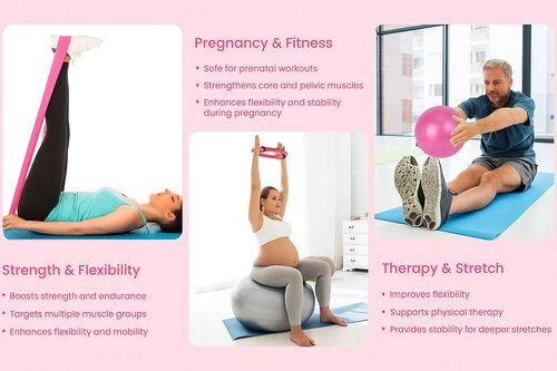 Pilates Kit for Women – Complete Pilates Equipment Set with Ring, Yoga Ball, Resistance Bands & Socks | 14 Pcs Pilates Kit for Toning & Flexibility | at Home Pilates Sets for Women (Pink)