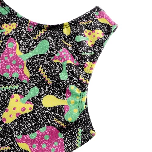 Girls Gymnastics Leotard with Shorts - Toddler Unitard - 2-3T Black Mushroom