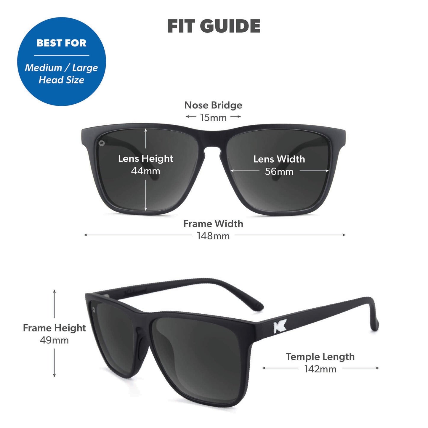 Knockaround Square Polarized Sunglasses for Men & Women - UV400 Protection