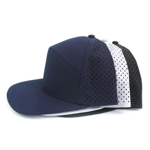 Liarnatio 3Pack Men's Flat Brim Performance Snapback Hat Laser Perforated Adjustable Baseball Cap,Running,Golf,Hiking,Workout (US, Alpha, One Size, Black+Navy+Grey)
