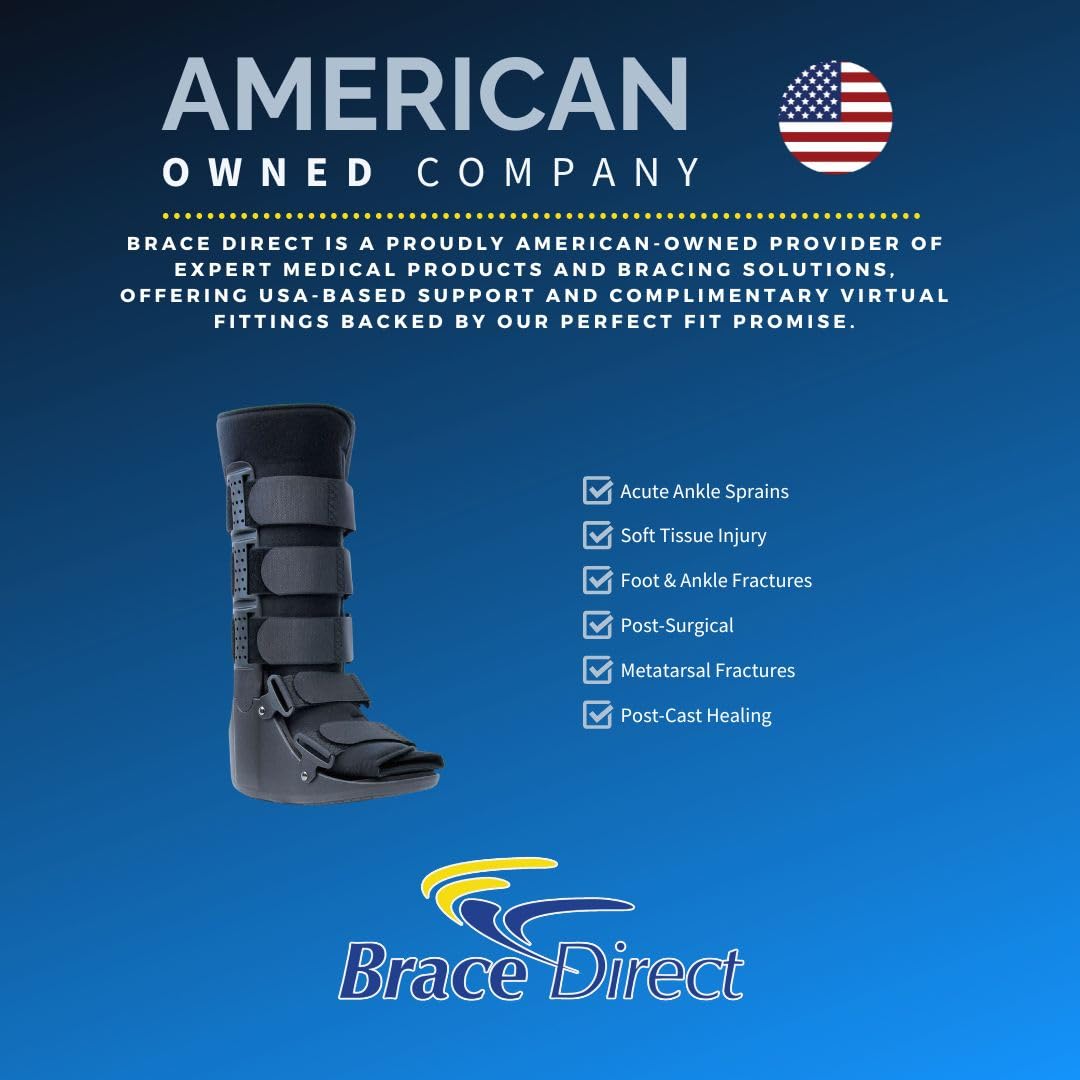 Brace Direct CAM Walker Boot - Tall Orthopedic Walking Boot for Fracture, Sprained Ankle, and Injury Recovery (Small - US Shoe Size Men 4.5-7 / Women 6.5-8 / Youth 4.5-7)