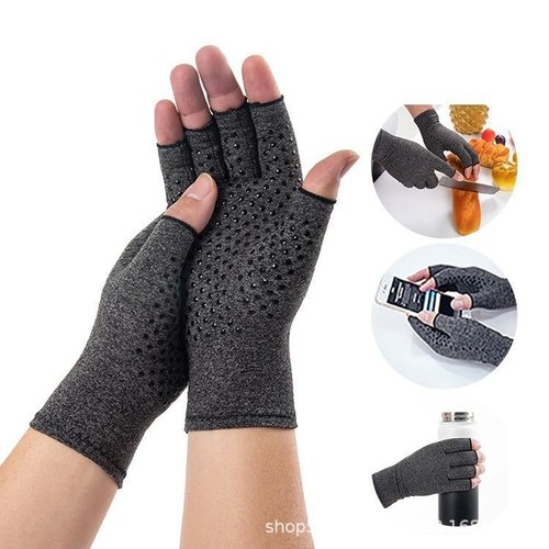 Worzwin Premium Bamboo Gloves, Compression Bamboo Arthritis Gloves, Bamboo Compression Gloves for Women, Men (Gray, Small)