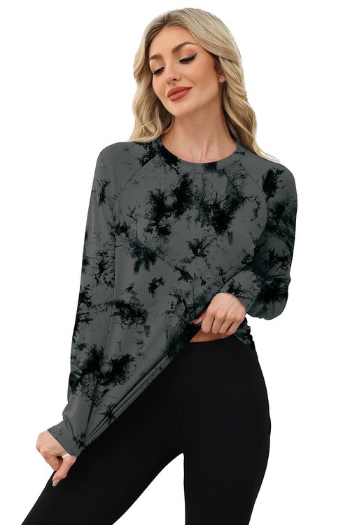 WIHOLL Workout Tops for Women Long Sleeve Sun Shirt UPF 50+ UV Protection Outdoor Running Hiking Gym ClothesFall Fashion Must Haves Black M