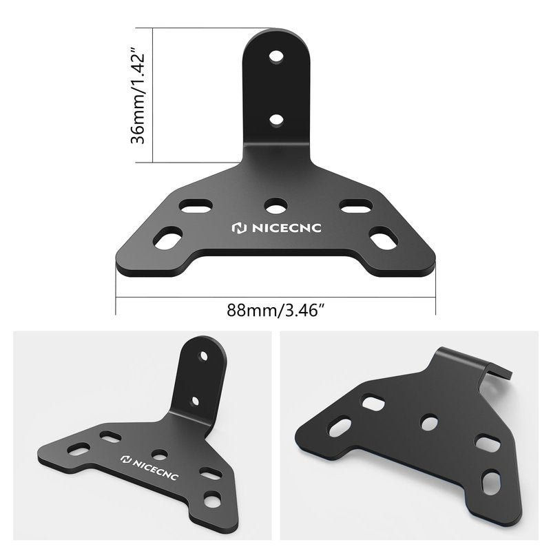 NICECNC Motorcycle License Plate Bracket Holder & Tail Light Mounting Bracket Compatible with Surron Light Bee X/S/L1E Segway X260/X160, Adjustable Rear License Plate Mount, Black