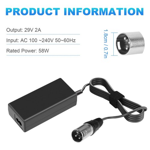 29V 2A for 24V 2A Scooter Battery Charger for Golden Buzzaround Lite, Jazzy Power Chair,Pride Hoveround Mobility,Schwinn S300 S350 S400 S500 S650,Ezip 400 500 650 750 900 Mountain Trailz,Shoprider