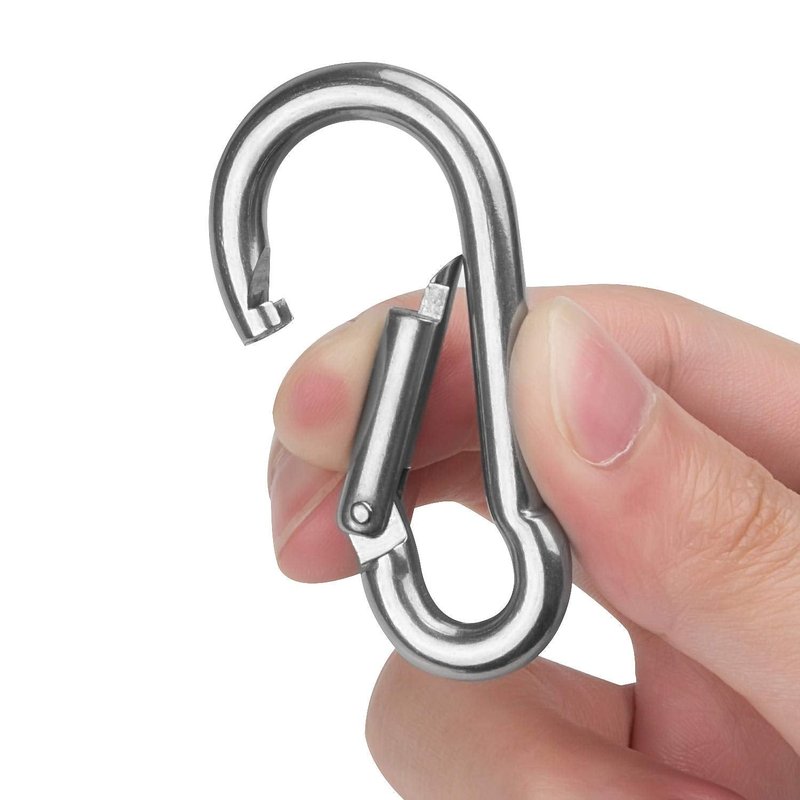 30 Pack 2 Inch Small Carabiner Clip Heavy Duty Spring Snap Hook M5 Stainless Steel Bulk Mini Locking Carabiner Clips for Key Hiking Camping Fishing Outdoor and Gym