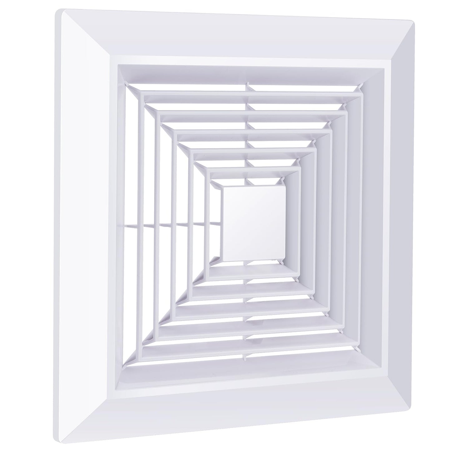 BQMEZRNUS Bathroom Exhaust Fan Cover White Bathroom Ceiling Fan Grille with Springs Replacement for Square Ceiling, Wall-Mount Exhaust Fan, Ceiling Fan Grille, Air Diverter (9x9 Inches)
