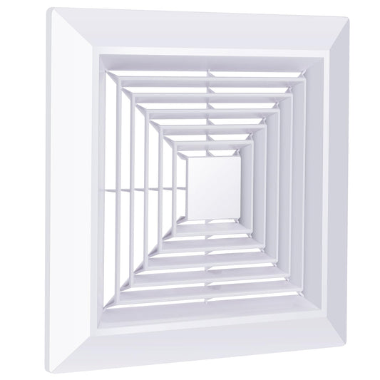 BQMEZRNUS Bathroom Exhaust Fan Cover White Bathroom Ceiling Fan Grille with Springs Replacement for Square Ceiling, Wall-Mount Exhaust Fan, Ceiling Fan Grille, Air Diverter (9x9 Inches)