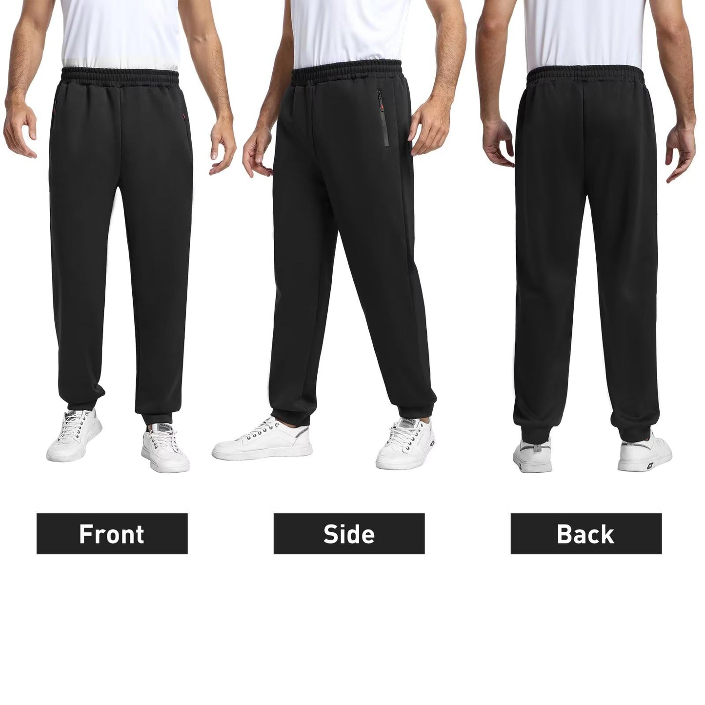 KGKE Men's Sweatpants Athletic Pants with Pockets,Jogger for Men Black/Black/Grey/Dark Grey/Navy L