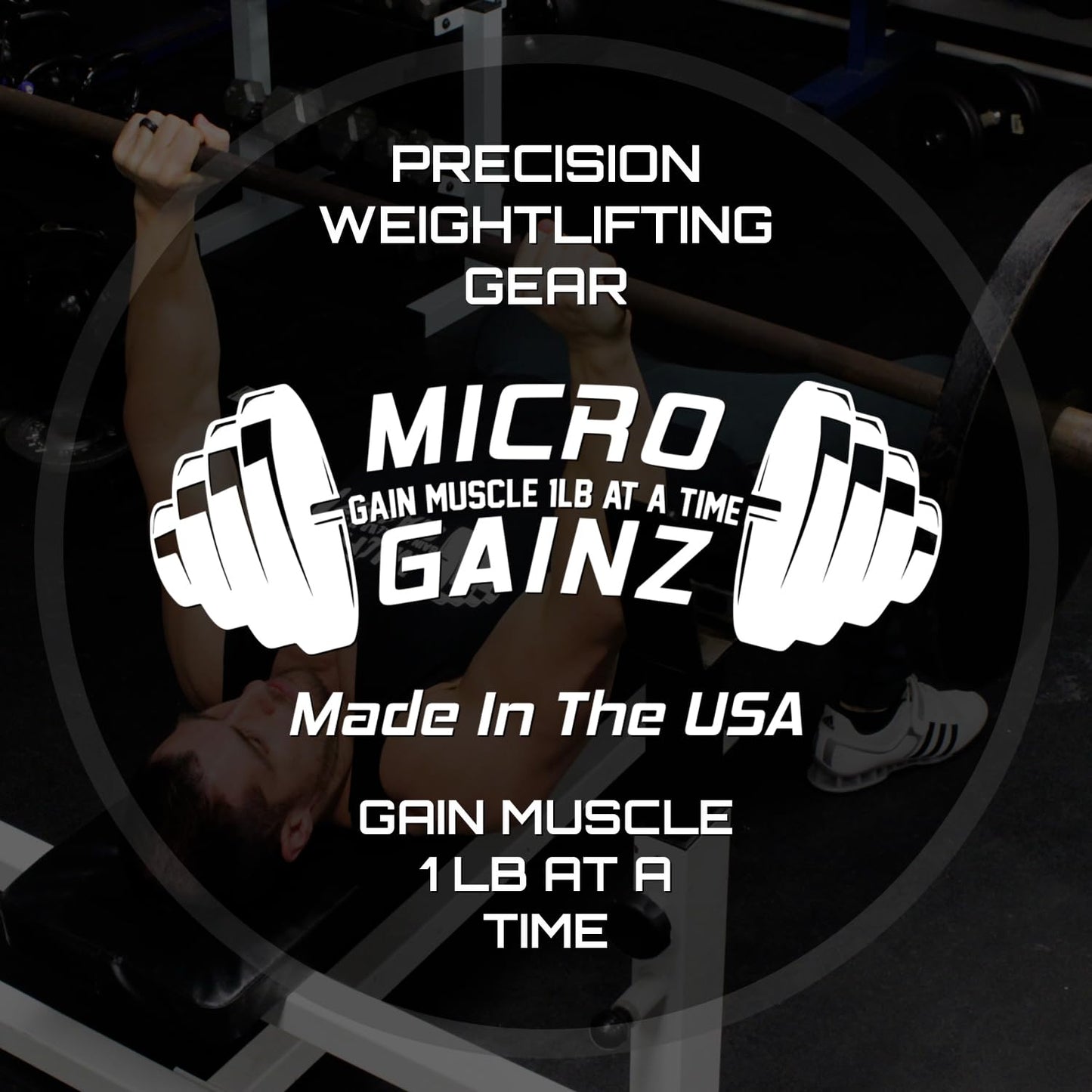 Micro Gainz 1LB Dumbbell Fractional Weight Plates 2 or 4 Piece- Designed for Dumbbell Training and Micro Loading, Made in USA (2 Piece)