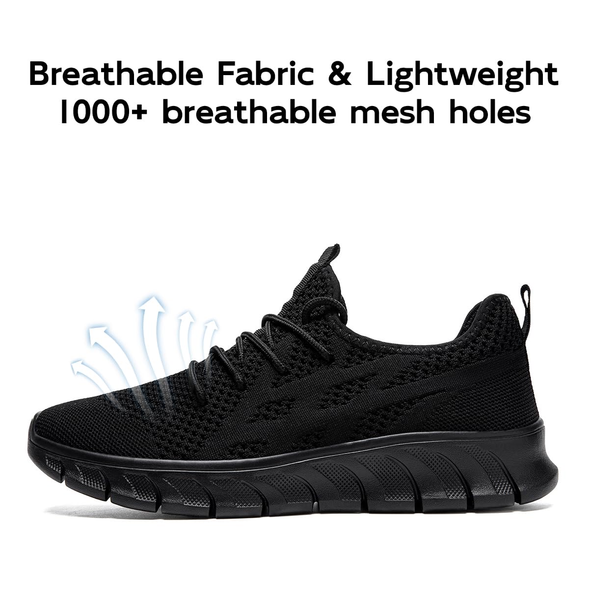 MGBDSZ Mens Walking Tennis Shoes Slip On Hiking Running Sneakers Non Slip Fitness Casual Workout Athletic Gym Lightweight Breathable Comfortable Trainers Black US 11