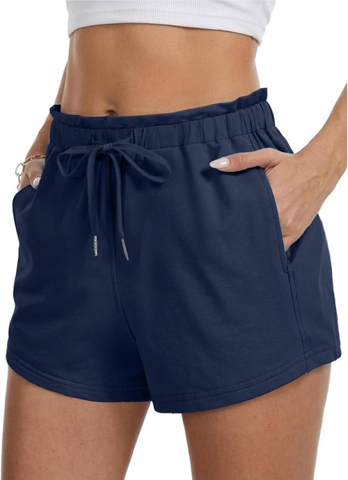 Feiersi Women's Lounge Shorts - Soft Athletic Casual Sweat Shorts with Pockets | Summer Comfort