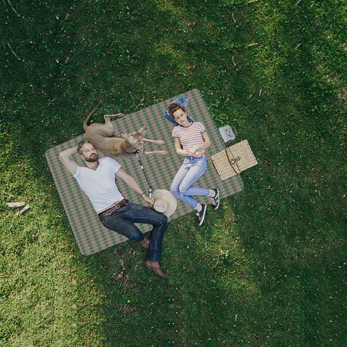 Wind Tour Waterproof Picnic Blanket 59x71 Inch Foldable Sandproof Outdoor Mat, Green