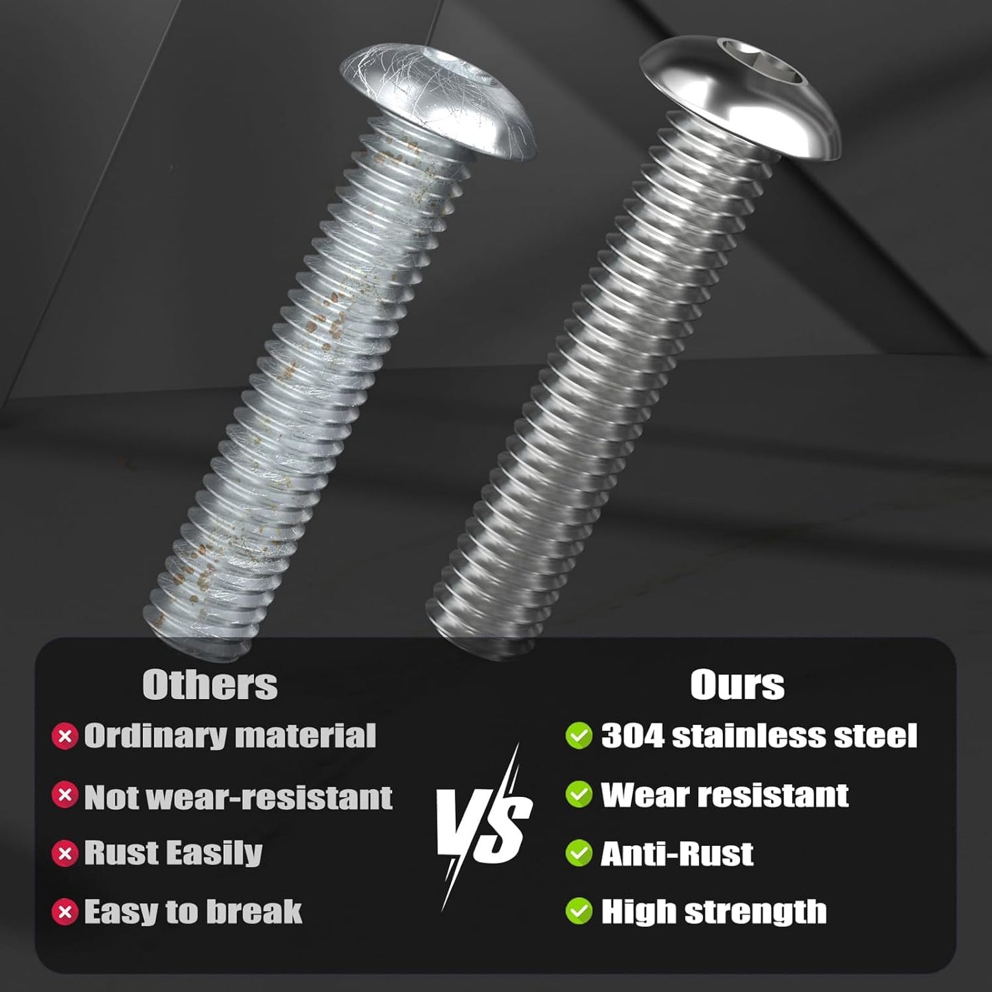 VGBUY 30Pcs 5/16-18 x 3/4" Button Head Socket Cap Bolts Screws, 304 Stainless Steel 18-8, Allen Hex Drive, Bright Finish, Fully Threaded, Hex Spanner Included