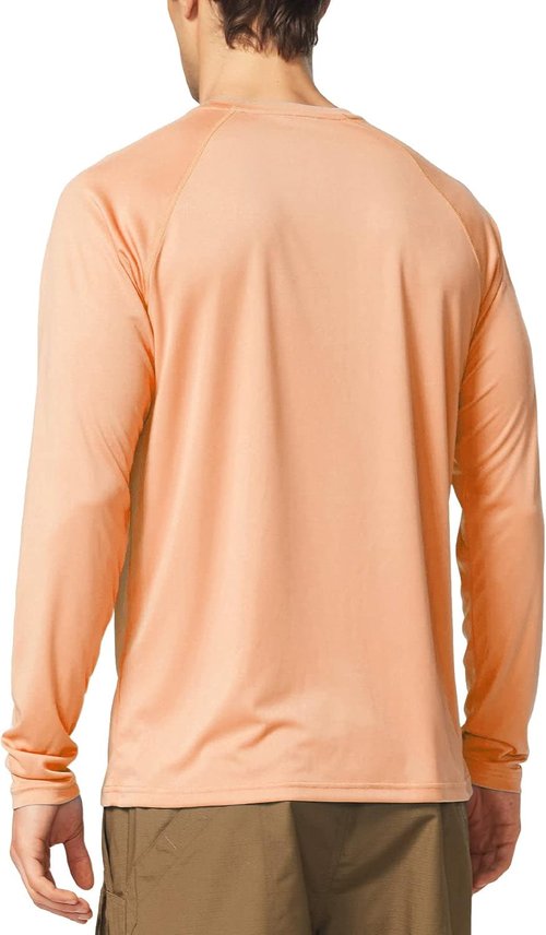 Baleaf Men's UV Protection Long Sleeve Rash Guard - Quick Dry, Lightweight, UPF 50+ for Fishing & Running