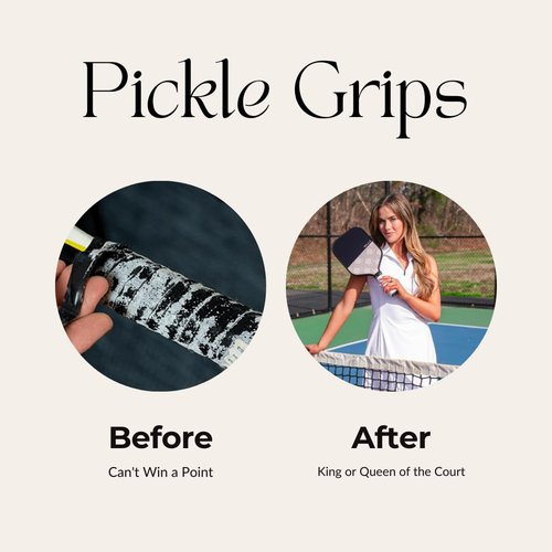 Pickle Grips Pickleball Paddle Grip Tape by YALLA - Black Overgrip Grip Wrap for Pickleball Racquet- Moisture Wicking Paddle Grip Wrap (2 Pack)