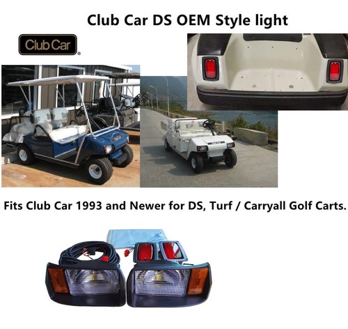 Dr.Acces Golf Cart DS light | DS OEM Style light for Club Car DS 1993 & up PN#101988002 101988001 (Headlight&Taillight Kit with Wires)