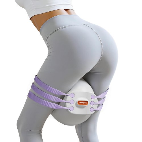 FEIERDUN Thigh Master, Kegel Exerciser, Pelvic Floor Muscle Trainer for Women, Adjustable 5-Level Resistance, Inner/Outer Thigh Leg Hip Glute Arm Toner,Leg-Shaping Ball-Purple