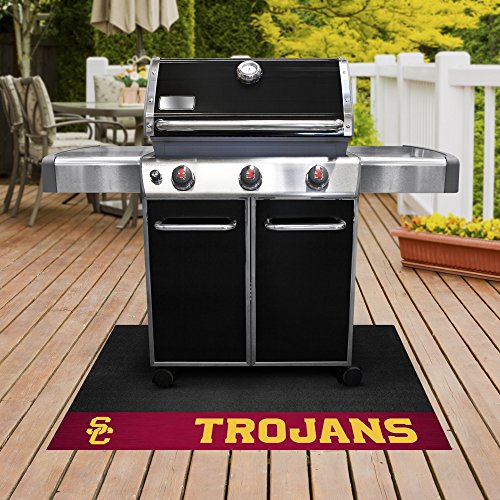 USC Trojans Vinyl Grill Mat - 26" x 42" - Black