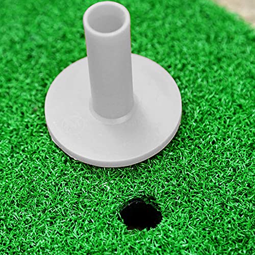 Golf Tees Set - 5 Rubber & 2 Plastic Tees in White for Practice
