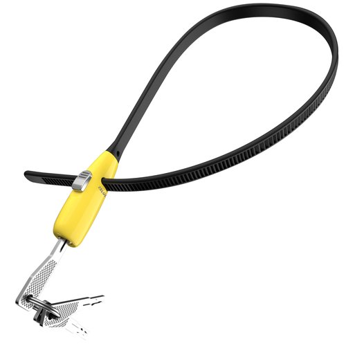 ZSLUO Zip Tie Lock with 3 Keys 20-inch - (1 Set, Yellow) All-Weather Stainless Steel Cable Lock for Bicycles, Gates, Strollers, Luggage,Refrigerators & Fences