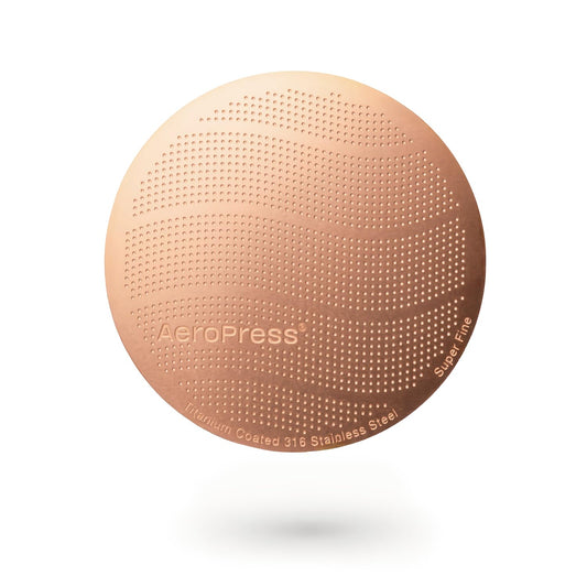 AeroPress Gold Tone Stainless Steel Reusable Filter – Durable Metal Coffee Filter, Sustainable, Eco-Friendly, Travel-Friendly, Fits Standard AeroPress Manual Coffee Makers