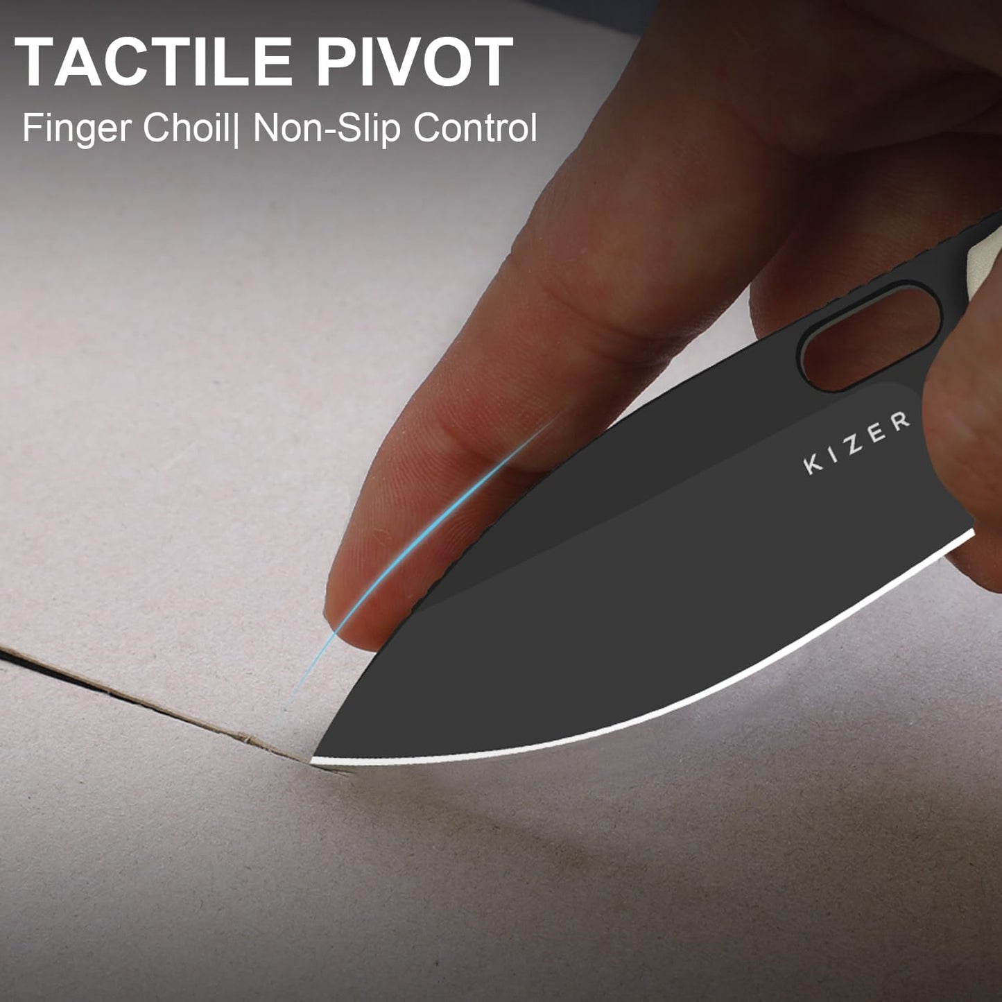 Kizer Seagull EDC Pocket Knife, 2.94" 14C28N Drop Point Folding Knife with Aluminum Handle, Flipper & Thumb Hole Opener, Liner Lock, for Camping Hiking Fishing V3770A3