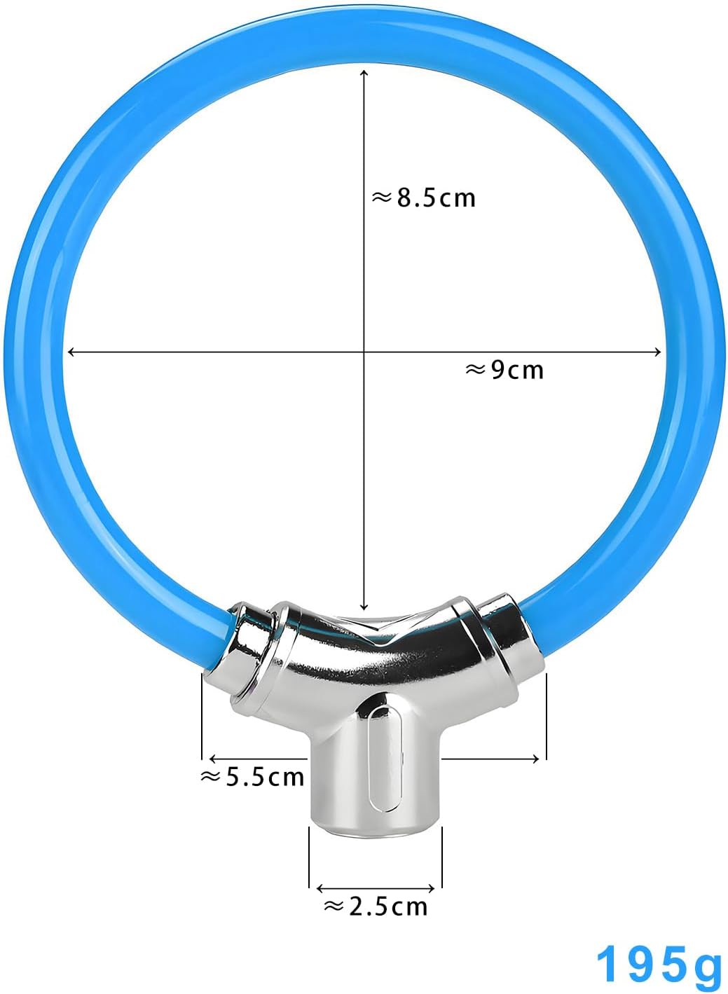 Skiennix Bicycle Cable Lock - Durable Blue Steel Security Lock with Keys for Enhanced Protection