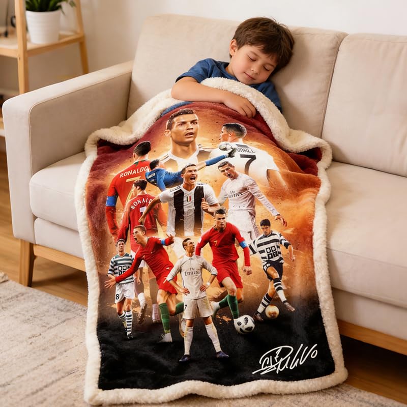 Cristiano Ronaldo Blanket for Kids - Ultra-Soft Throw 50" x 40"