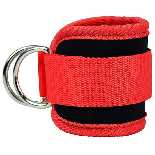 Ankle Strap Ankle Resistance Band Wrist Cuff Padded Straps Adjustable Fitness Glute Kickback D-Ring for Cable Machine Gym Foot Leg Training Brace Support 1 Pack (red)