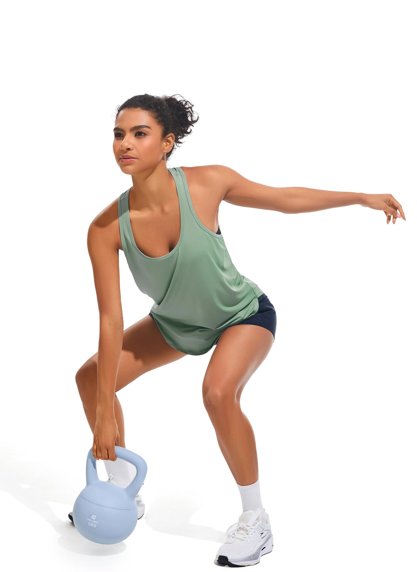 JOYSPELS Workout Tank Tops for Women, Ice Silk Quick Dry Athletic Running Shirts, Loose Fit Racerback Gym Tops