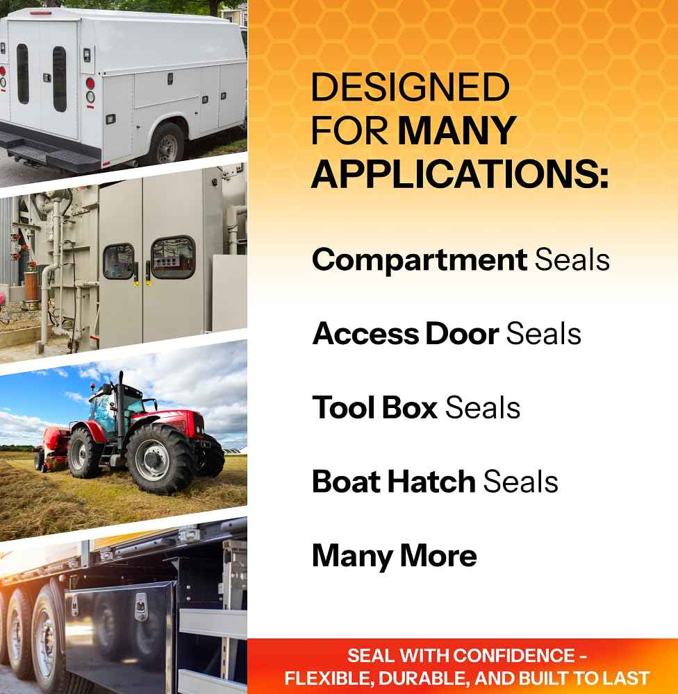 Trim-Lok Trim Seal with Side Bulb – Fits 1/16” Edge, 5/8” Bulb Seal Diameter, 25’ Length – PVC Plastic Trim with EPDM Rubber Seal, Easy to Install for Cars, Boats, RVs, Trucks, and Home Applications