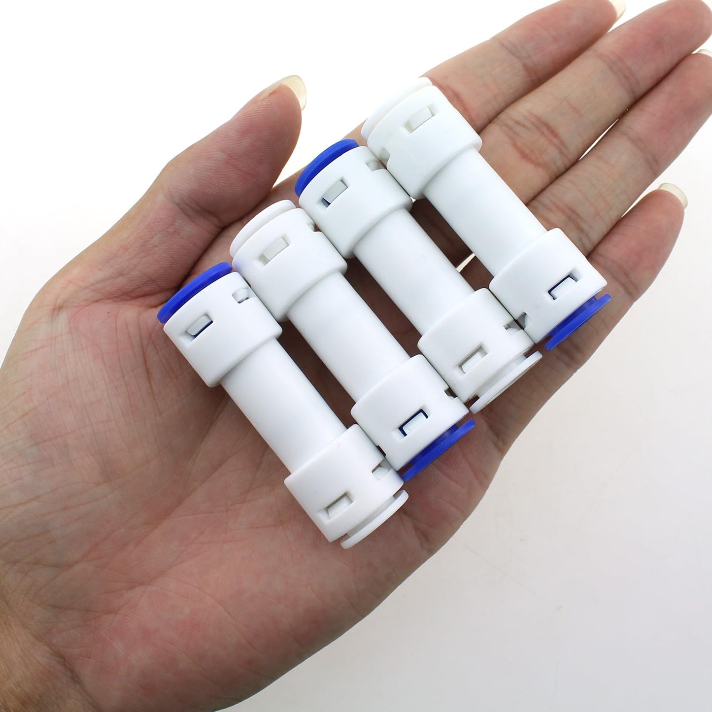 Bxian 4pcs 3/8 Inch Inline Connection Check Valve Plastic Connection Check Valve for RO Water Pipe for RO Filters and Water Purifiers