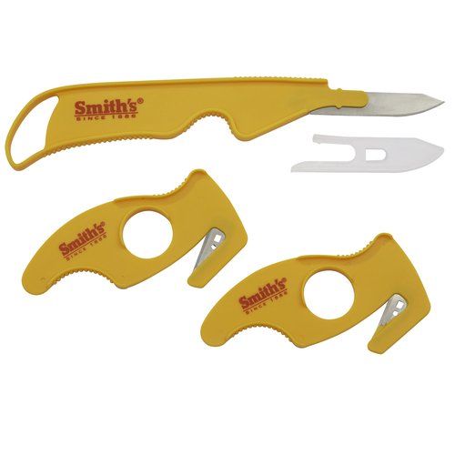 Smith's 51397 Field Dressing Combo Kit – Skinning Knife – 2x Gut Hooks – Surgical-Grade Steel Blade – Plastic Blade Cover – Disposable Cleaning Knives – Deet Hunting Knives – Lightweight, Yellow
